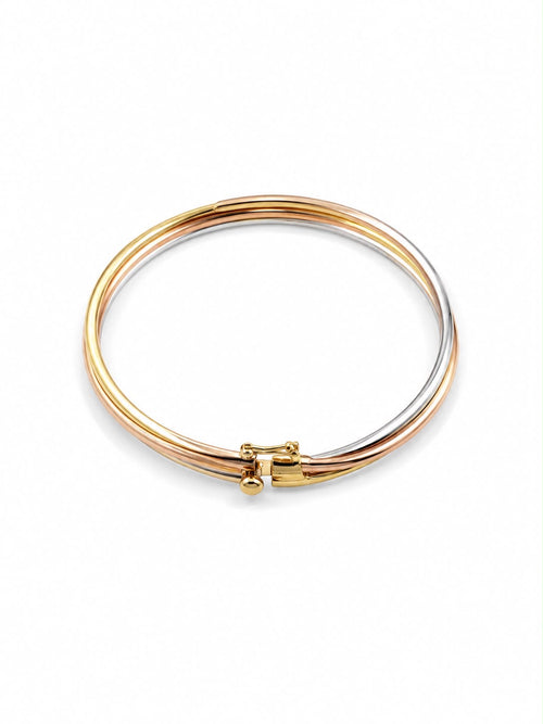 18k gold bangle 3 tones, size 18 (medium) 11.60g