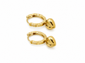 18k gold dangling earrings, Huggies type (12mm), 2.06g