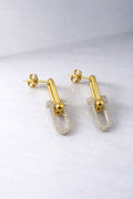 Boucles d’oreilles d’or 18k style hardware avec zircons, 3.76g image 0