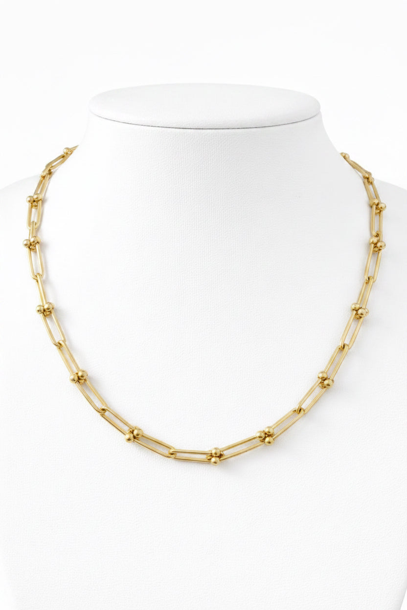Chaîne d’or 18k, style hardware ras de cou (40cm) 8.62g image 0