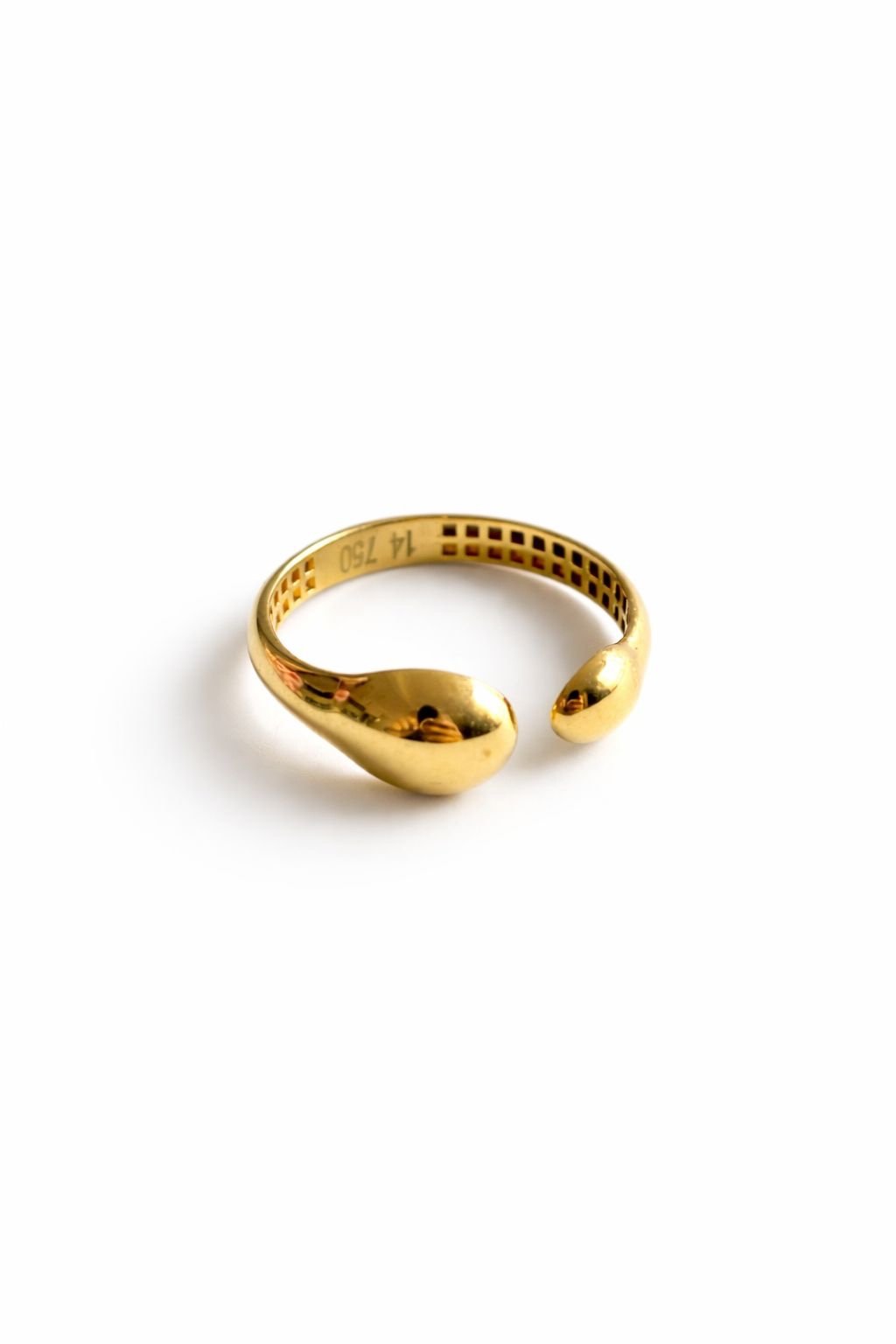Bague gouttes d’or 18k, taille 6.5, 2.41g image 0