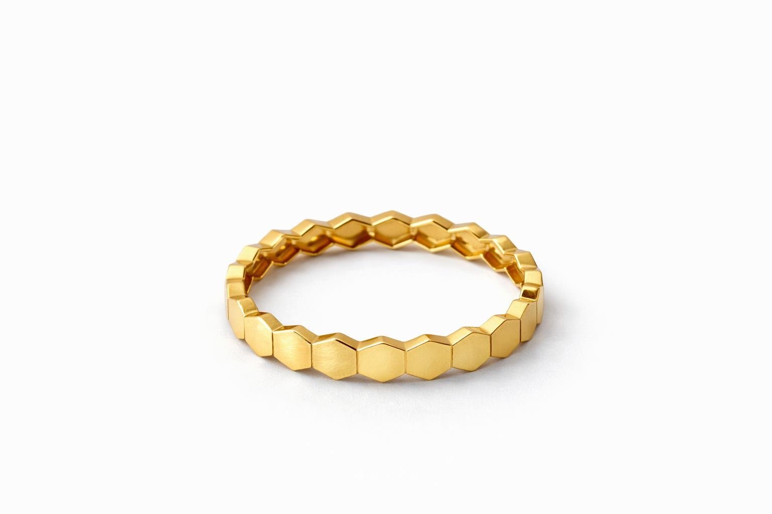 Bague d’or 18k, rayon de miel, taille 9, 2.31g image 0