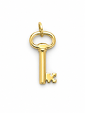 18k gold large key pendant, 1.75g