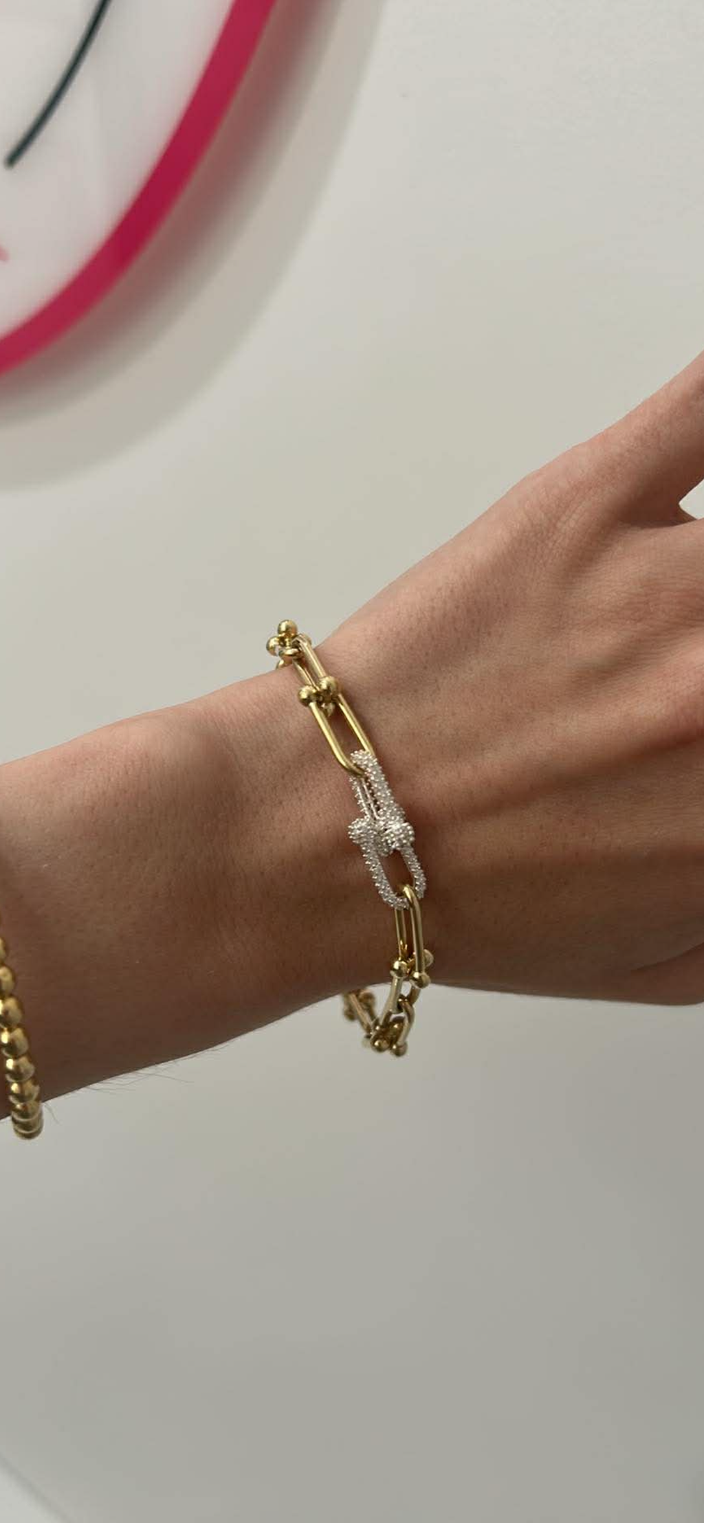 Bracelet d’or 18k, inspiration hardware, 18cm, 5.97g image 1