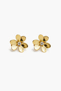 Boucles d’oreilles d’or 18k, fleurs, fermoir à clip, 3.50g image 0