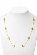 Collier d’or 18k, dix trèfles de 8mm (petit), ajustable de 40-45cm, 5.88g image 0