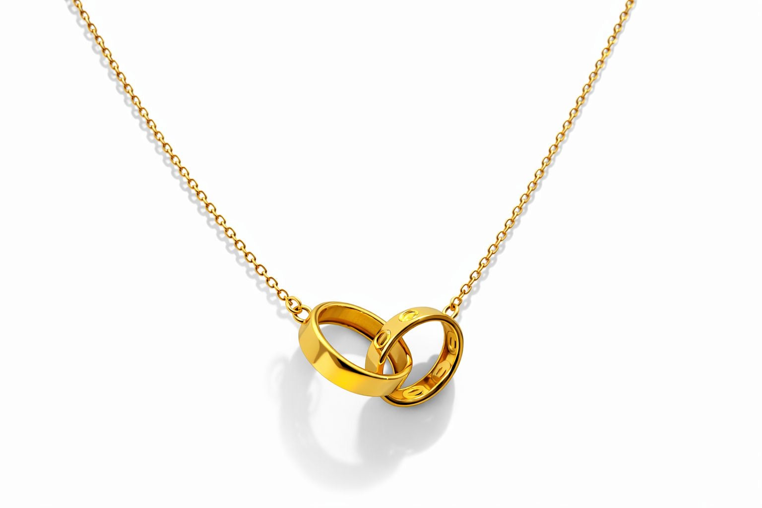 18k gold lock interlock necklace, 3.33g