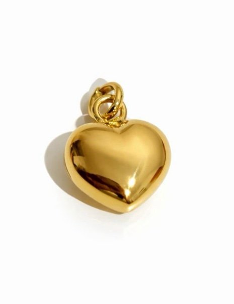 Pendentif cœur bombé d’or 18k, grand format, 2.99g image 0
