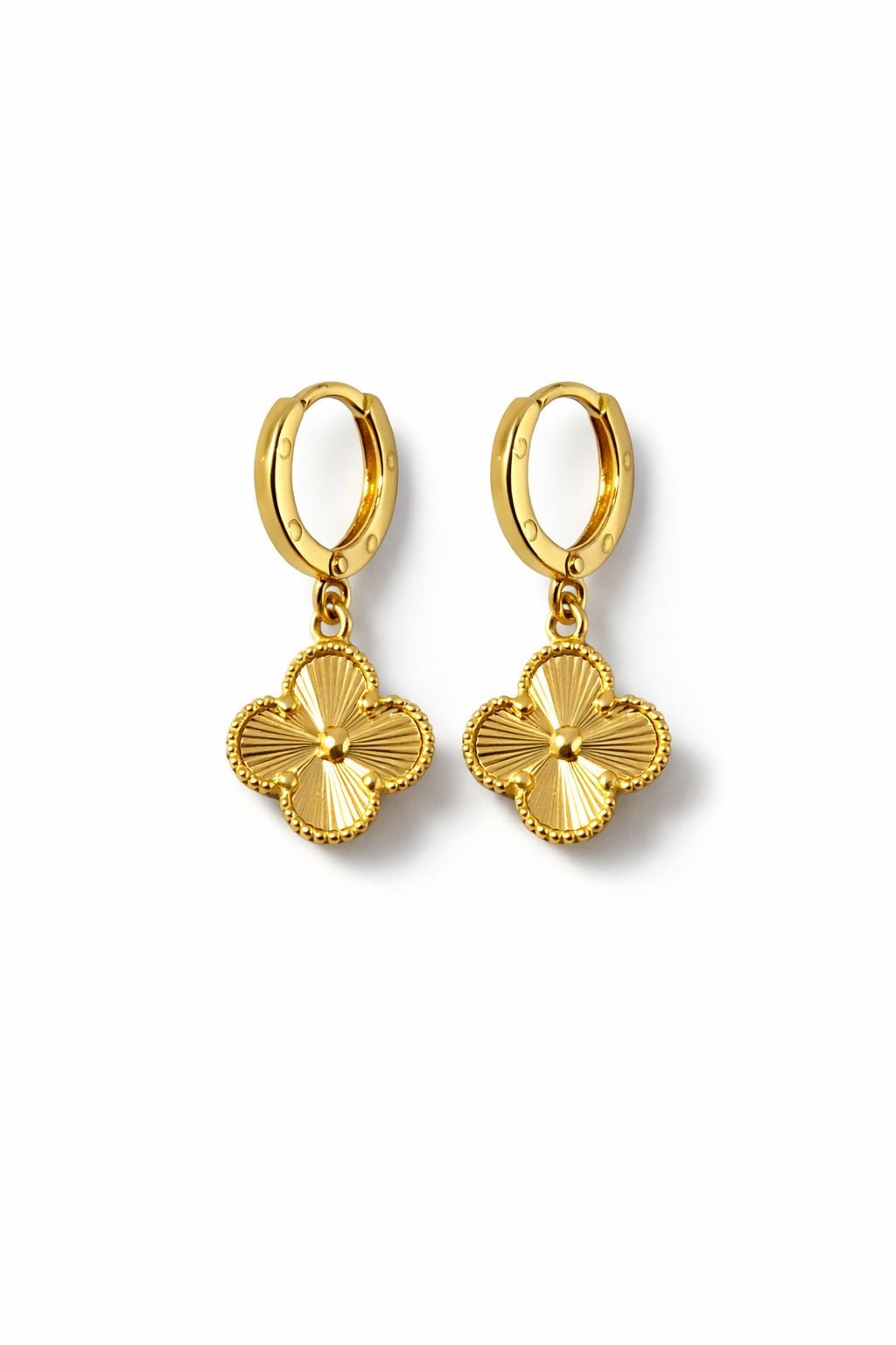 Boucles d’oreilles trèfles pendantes petit format 8mm, 1.86g image 0